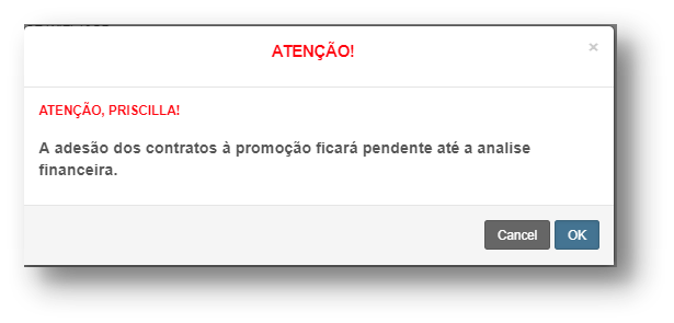 Alerta de Promoção de Indicação