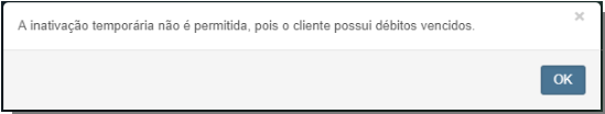 Alerta Inativação Não Permitida