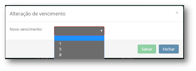 Alteração vencimento