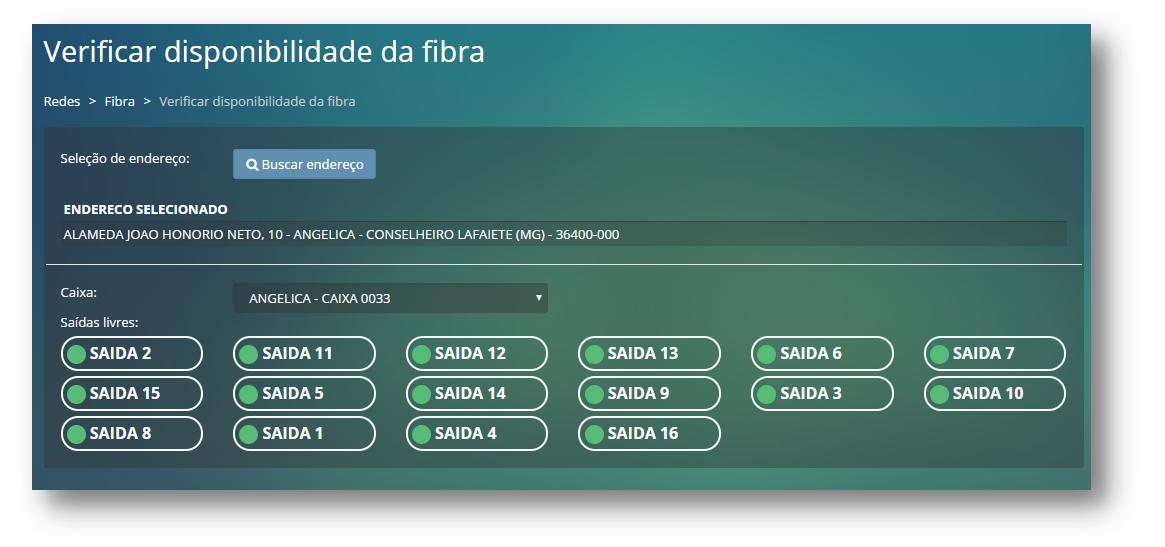 Verificar Disponibilidade de Fibra